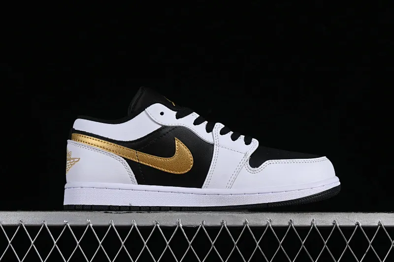 All categories Air Jordan Jordan series basketball shoes Air Jordan 1 Low Z version Air Jordan 1 Low AJ1 Joe 1 black and white gold hook low-top cultural basketball shoes 553558-172
